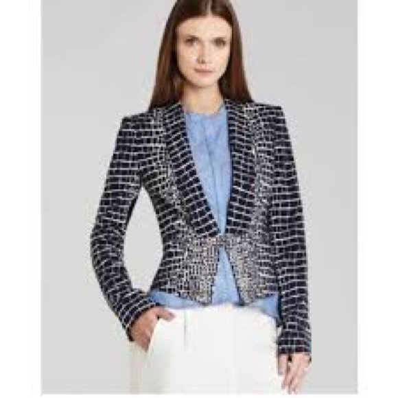 BCBGMAXAZRIA Leeam Blazer in White Combo - Size Small - Picture 9 of 15